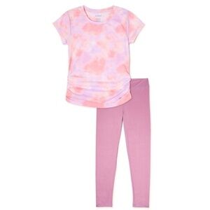 New! Marika Girls Tie Dye Short Sleeve T-Shirt Leggings 2-Piece Active Set